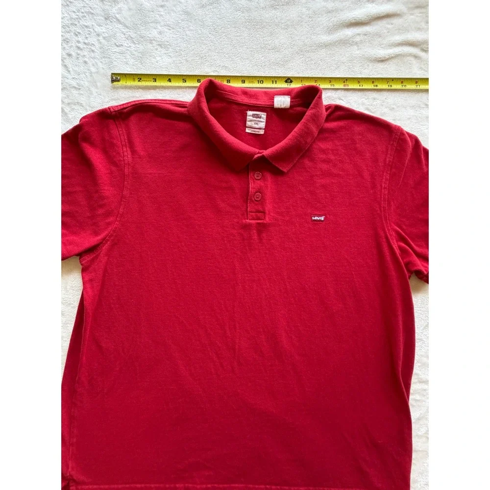 Levi's‎ Red Short Sleeve Standard Pique Polo Shirt Mens XXL Good